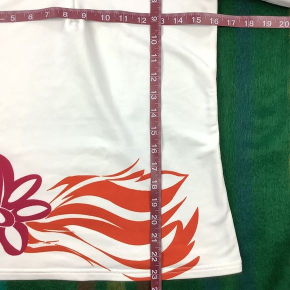 Athleta Top Women's S Small White Orange Pink Pullover 1/4 Zip Hooded Thumbholes - Picture 7 of 10